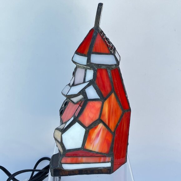 Tiffany Style Stained Glass Santa Accent Desk Lamp - Picture 7 of 13